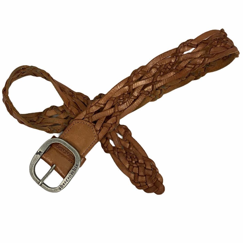 Abercrombie rust sheen color braided leather belt